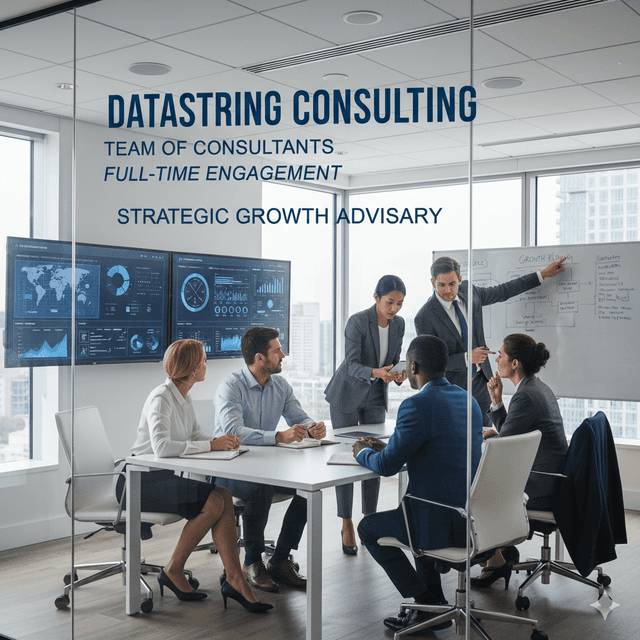 Team of consultants working closely with clients in a full-time engagement model for strategic growth advisory