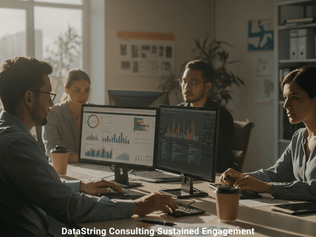 Team of consultants working closely with clients in a full-time engagement model for strategic growth advisory